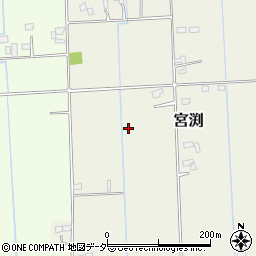 茨城県稲敷郡河内町宮渕周辺の地図