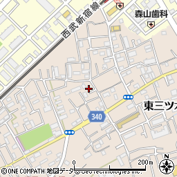 埼玉県狭山市東三ツ木334周辺の地図