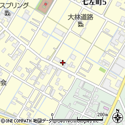 埼玉県越谷市七左町5丁目59周辺の地図