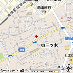 埼玉県狭山市東三ツ木5周辺の地図