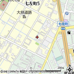 埼玉県越谷市七左町5丁目23周辺の地図