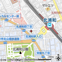 松屋北浦和店周辺の地図