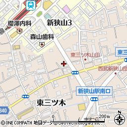 埼玉県狭山市東三ツ木25周辺の地図