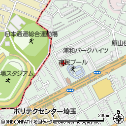 さいたま市駒場運動公園原山市民プール周辺の地図