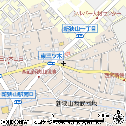 埼玉県狭山市東三ツ木80周辺の地図