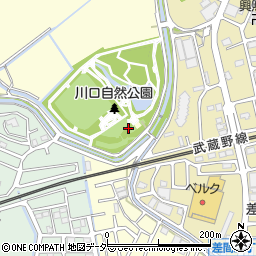 川口自然公園トイレ周辺の地図