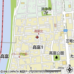 埼玉県吉川市高富1丁目周辺の地図