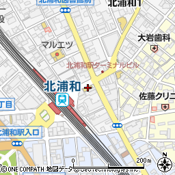 松屋北浦和東口店周辺の地図
