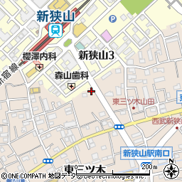 埼玉県狭山市東三ツ木27周辺の地図