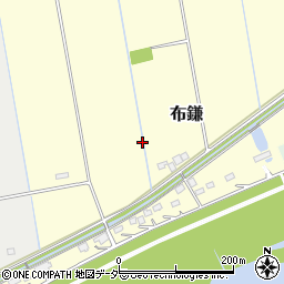 茨城県河内町（稲敷郡）布鎌周辺の地図