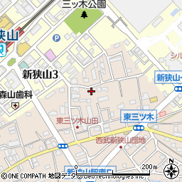埼玉県狭山市東三ツ木49周辺の地図