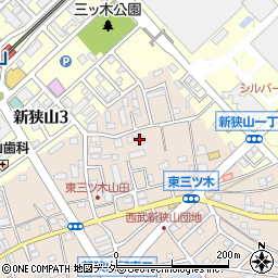 埼玉県狭山市東三ツ木50周辺の地図