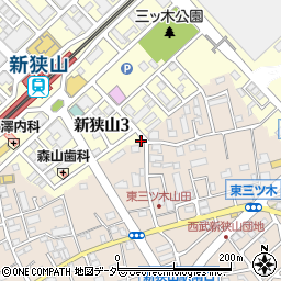 埼玉県狭山市東三ツ木39周辺の地図