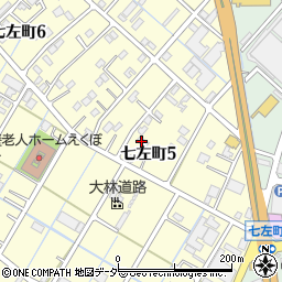 埼玉県越谷市七左町5丁目周辺の地図