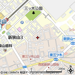 埼玉県狭山市東三ツ木415周辺の地図