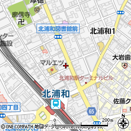 クリーニングジャストイン　北浦和店周辺の地図