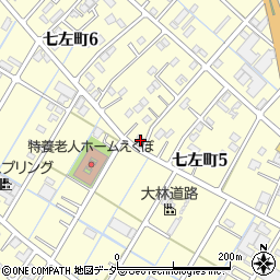 埼玉県越谷市七左町5丁目183周辺の地図