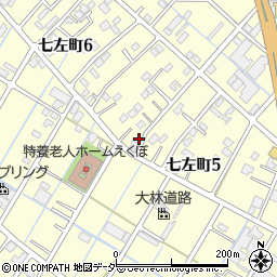 埼玉県越谷市七左町5丁目182周辺の地図