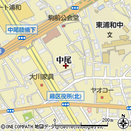 埼玉県さいたま市緑区中尾周辺の地図