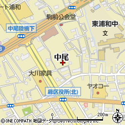埼玉県さいたま市緑区中尾周辺の地図