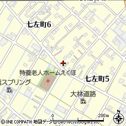 埼玉県越谷市七左町5丁目184周辺の地図