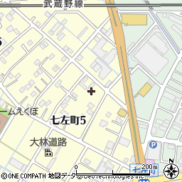 埼玉県越谷市七左町5丁目135周辺の地図