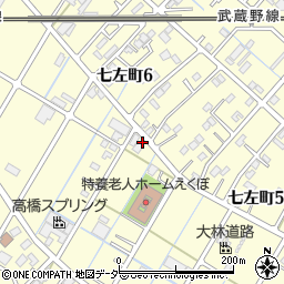 埼玉県越谷市七左町6丁目212周辺の地図