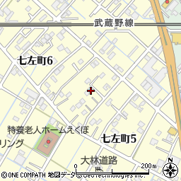 埼玉県越谷市七左町5丁目189周辺の地図