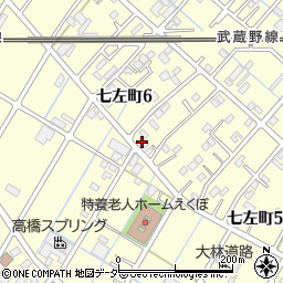 埼玉県越谷市七左町6丁目127周辺の地図