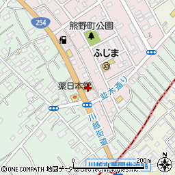とんでん川越熊野店周辺の地図