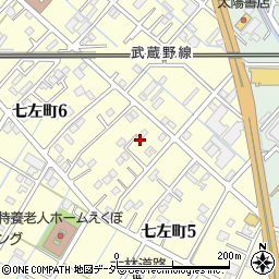 埼玉県越谷市七左町5丁目190周辺の地図