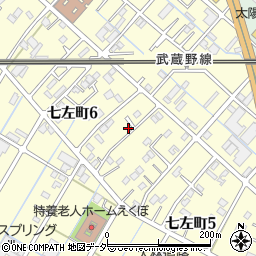 埼玉県越谷市七左町6丁目119周辺の地図
