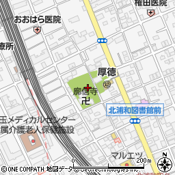 埼玉県さいたま市浦和区北浦和周辺の地図