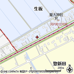 茨城県稲敷郡河内町生板1671周辺の地図