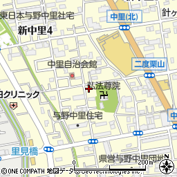 埼玉県さいたま市中央区新中里周辺の地図