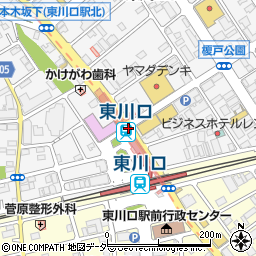 東川口駅北口周辺の地図