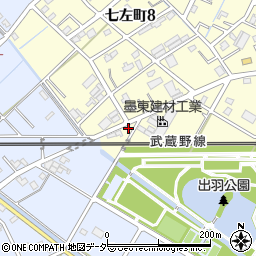 埼玉県越谷市七左町8丁目104周辺の地図