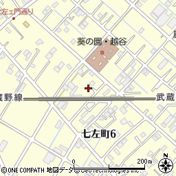 埼玉県越谷市七左町6丁目168周辺の地図