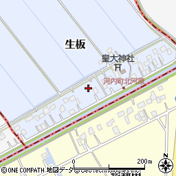 茨城県稲敷郡河内町生板1689周辺の地図