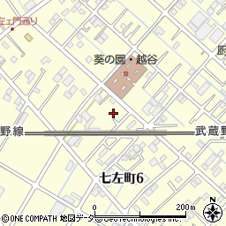 埼玉県越谷市七左町6丁目165周辺の地図