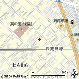埼玉県越谷市七左町6丁目35周辺の地図