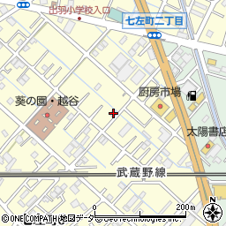 埼玉県越谷市七左町6丁目93周辺の地図