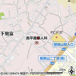 埼玉県狭山市下奥富491周辺の地図
