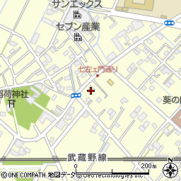 埼玉県越谷市七左町7丁目102周辺の地図