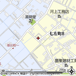 埼玉県越谷市七左町8丁目158周辺の地図