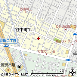 埼玉県越谷市谷中町1丁目周辺の地図