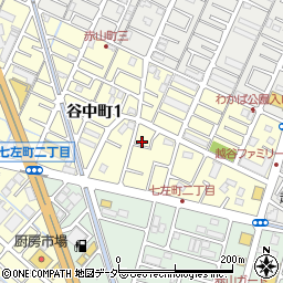 埼玉県越谷市谷中町1丁目45周辺の地図