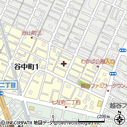 埼玉県越谷市谷中町1丁目50周辺の地図