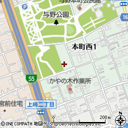 埼玉県さいたま市中央区本町西1丁目周辺の地図