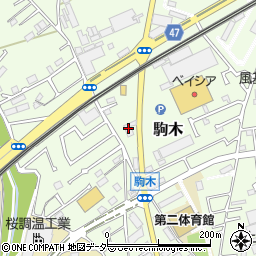 千葉県流山市駒木524-8周辺の地図
